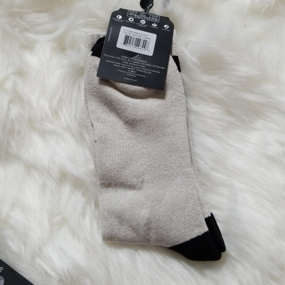 KurB Mens Gym Stripe Marl Off White Crew Socks. 1 - Picture 3 of 3